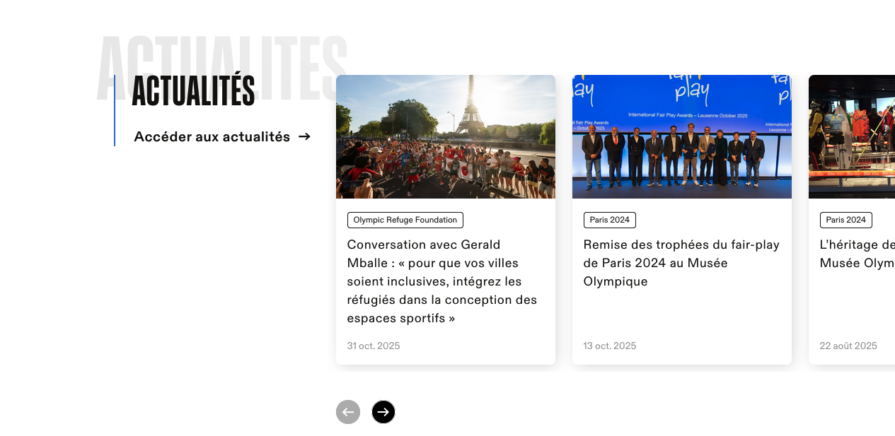 capture d'écran du site olympics.com