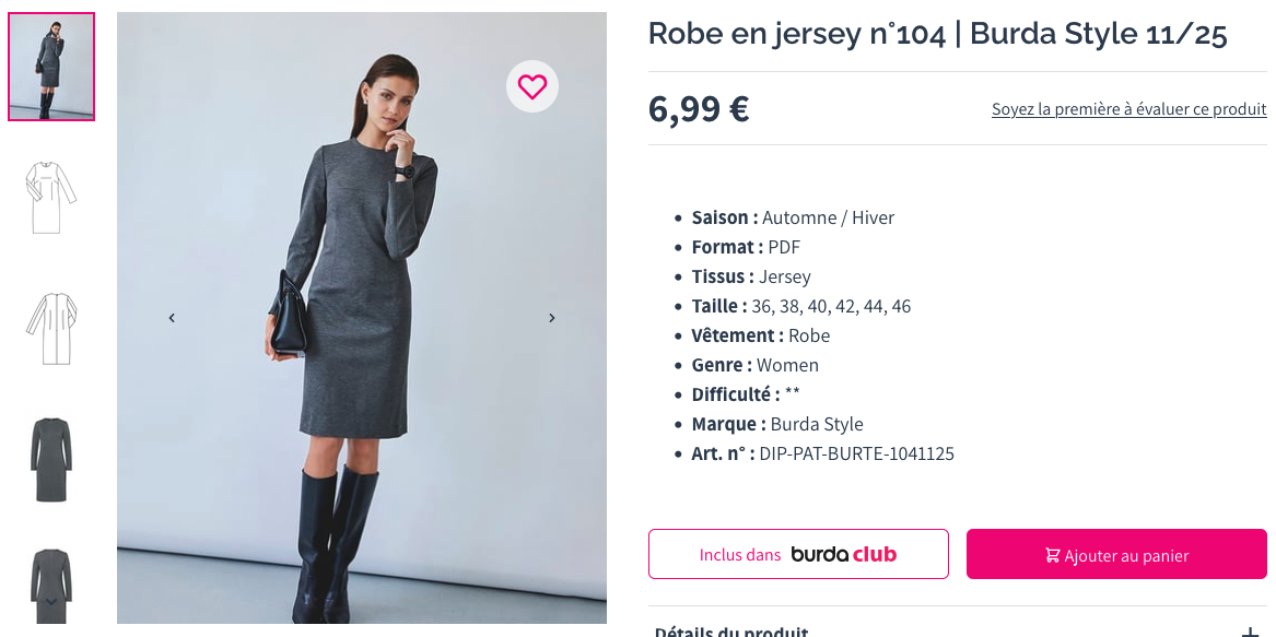 capture d’écran du site burdastyle.fr