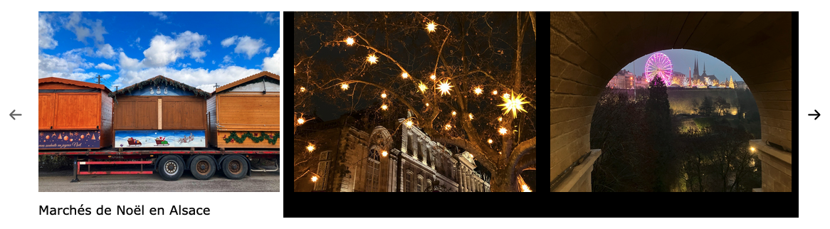 Le même carrousel : seule une diapositive est disponible sur les trois affichées