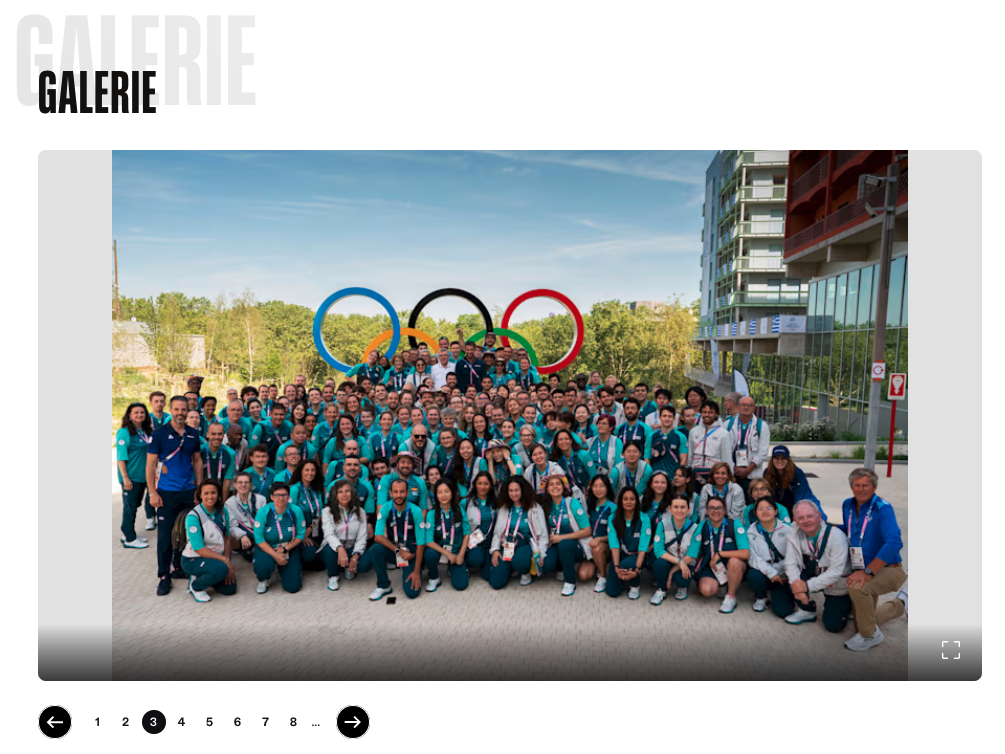 capture d’écran du bloc « Galerie » sur le site olympics.com