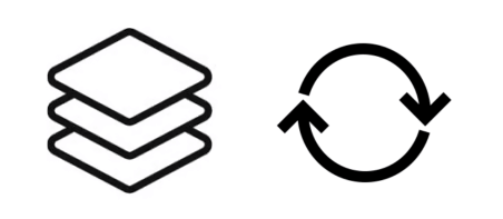 Deux icônes pas forcément explicites pour tout le monde&nbsp;: la première est un symbole de ’dossiers’, l’autre pour ’Sauvegarder’