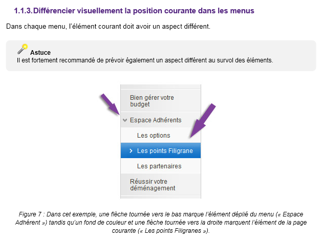 Exemple d’une spécification d’accessibilité graphique