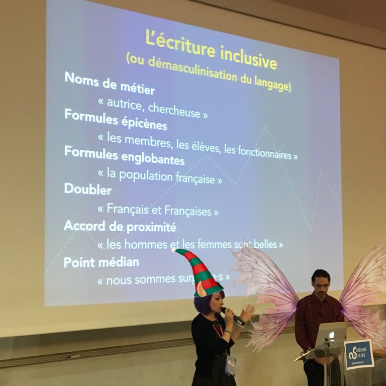 Photo du slide "L'écriture inclusive (ou démasculinisation du langage)