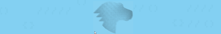 Logo de MDN : tête de dinosaure pixelisée sur fond bleu